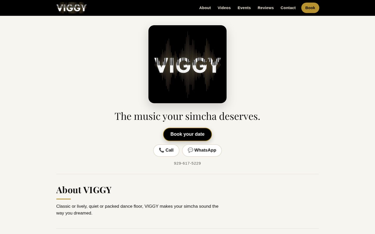 VIGGY website on desktop